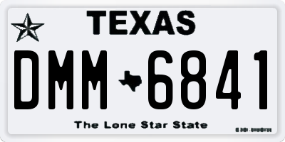 TX license plate DMM6841