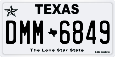 TX license plate DMM6849