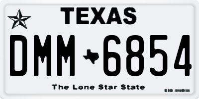 TX license plate DMM6854