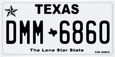 TX license plate DMM6860