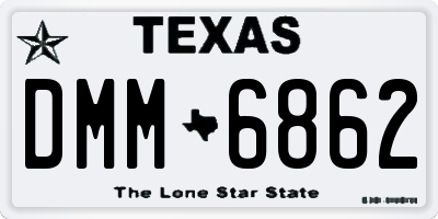 TX license plate DMM6862