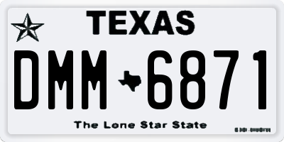 TX license plate DMM6871