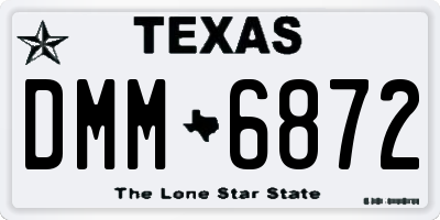 TX license plate DMM6872