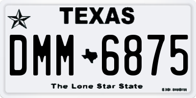 TX license plate DMM6875