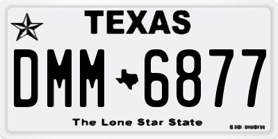 TX license plate DMM6877