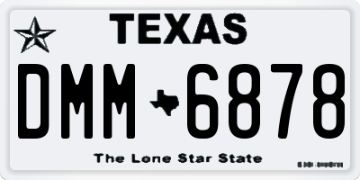 TX license plate DMM6878