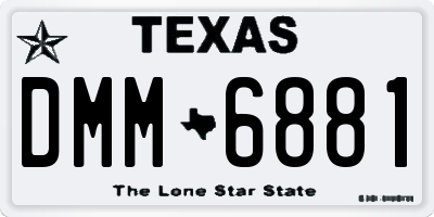 TX license plate DMM6881