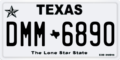 TX license plate DMM6890