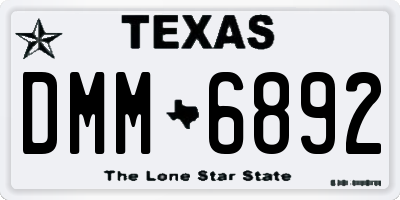 TX license plate DMM6892