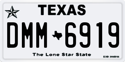 TX license plate DMM6919