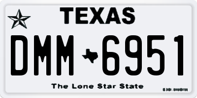 TX license plate DMM6951