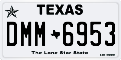 TX license plate DMM6953