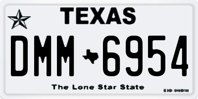TX license plate DMM6954