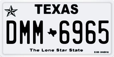TX license plate DMM6965