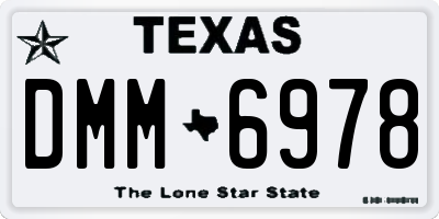 TX license plate DMM6978