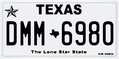 TX license plate DMM6980