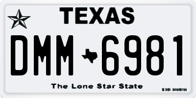 TX license plate DMM6981