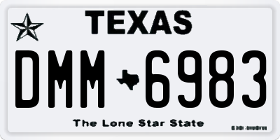 TX license plate DMM6983