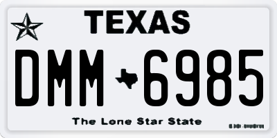 TX license plate DMM6985