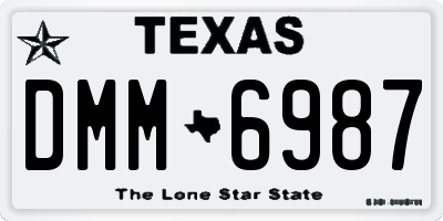 TX license plate DMM6987
