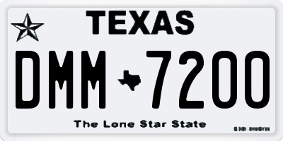 TX license plate DMM7200