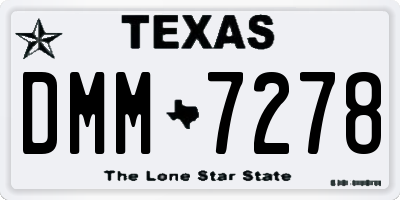 TX license plate DMM7278