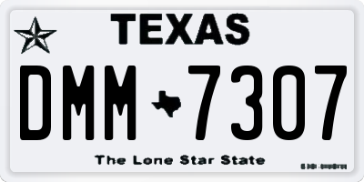 TX license plate DMM7307