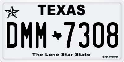 TX license plate DMM7308