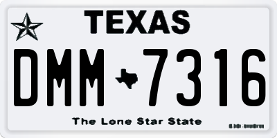 TX license plate DMM7316