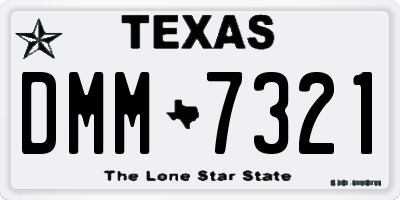 TX license plate DMM7321