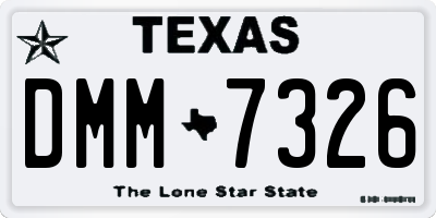 TX license plate DMM7326