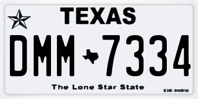 TX license plate DMM7334