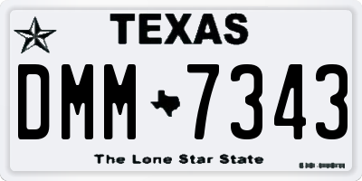 TX license plate DMM7343