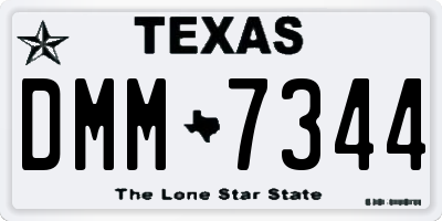 TX license plate DMM7344