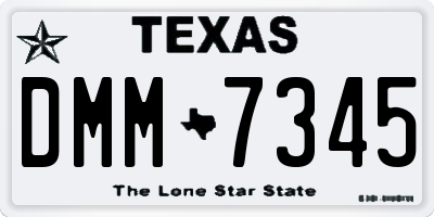 TX license plate DMM7345