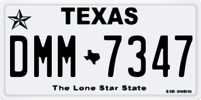 TX license plate DMM7347