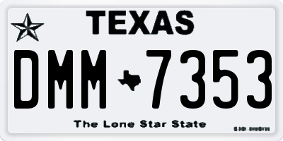 TX license plate DMM7353