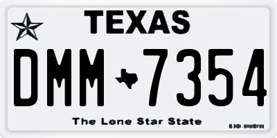 TX license plate DMM7354