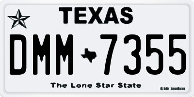 TX license plate DMM7355