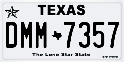 TX license plate DMM7357