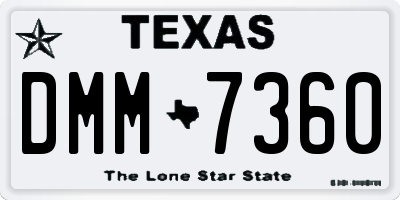 TX license plate DMM7360