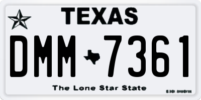 TX license plate DMM7361