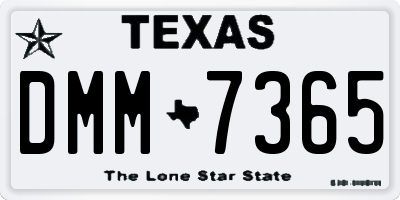 TX license plate DMM7365