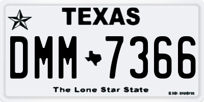 TX license plate DMM7366