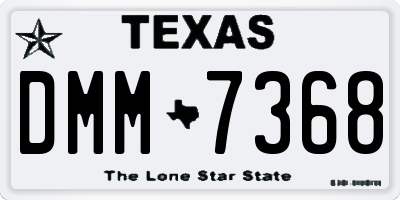 TX license plate DMM7368