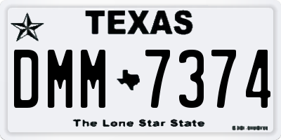 TX license plate DMM7374