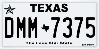 TX license plate DMM7375