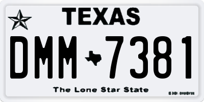 TX license plate DMM7381