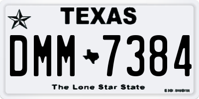 TX license plate DMM7384