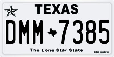 TX license plate DMM7385